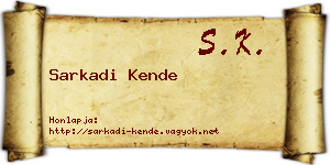 Sarkadi Kende névjegykártya